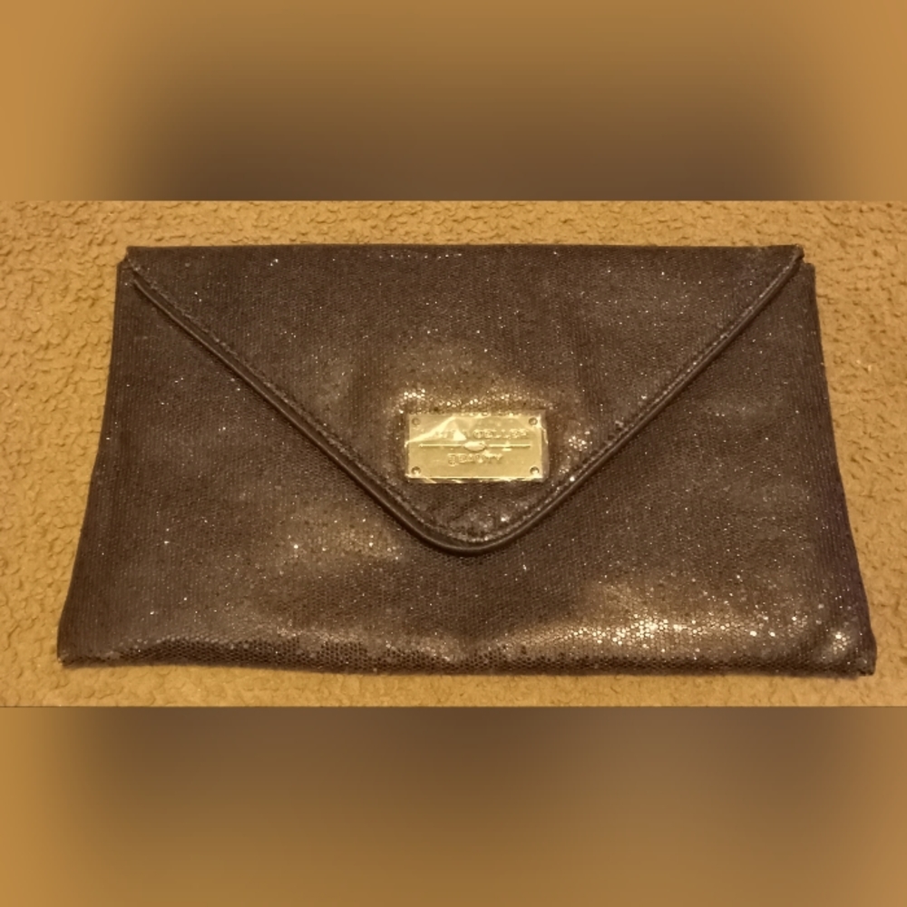 New Black Sparkle Laura Geller Beauty Clutch Purse.